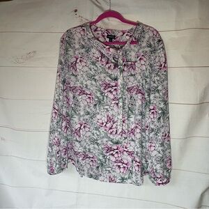 Torrid Pink and Green Floral Long sleeves  Blouse